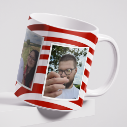 Fotohrnek s vlastní koláží ze 3 fotek – Polaroid se srdíčky